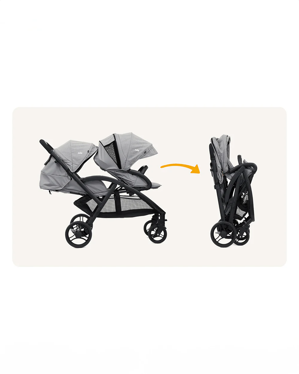 Joie Evalite Duo Twin Stroller-Multiple Recline Positions-Adjustable Leg Rest-Pram For 0 to 3Y (Upto 15 Kg)-Shale - Image 12
