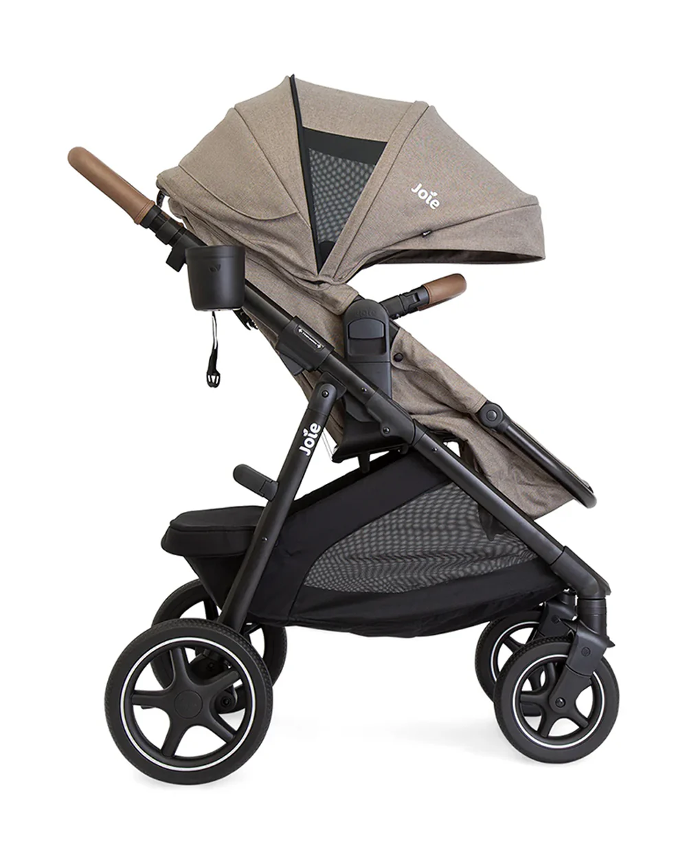 Joie Ginger LX Baby Stroller-Converts into Pramette (Carry Cot) With One Hand-Height Adjustable & Parent Handle Bar-Reversible & Flat Reclining Seat-2 Years Warranty-Pram For 0 to 4Y (Upto 22 Kg)-Mocha - Image 6