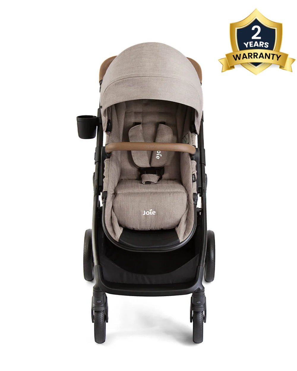 Joie Ginger Baby Stroller-Converts into Pramette (Carry Cot)-Height Adjustable & Parent Handle Bar-Reversible & Flat Reclining Seat-2 Years Warranty-Pram For 0 to 4Y (Upto 22 Kg)-Mocha - Image 2