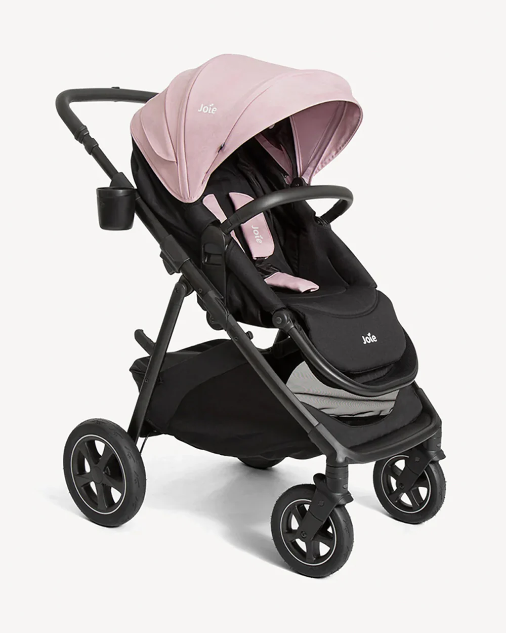 Joie Hazel Baby Stroller-Height Adjustable Seat & Parent Handle Bar-Reversible & Flat Reclining Seat-Car Seat Compatible-2 Years Warranty-For 0 to 4Y (Upto 22 kg)-Blush