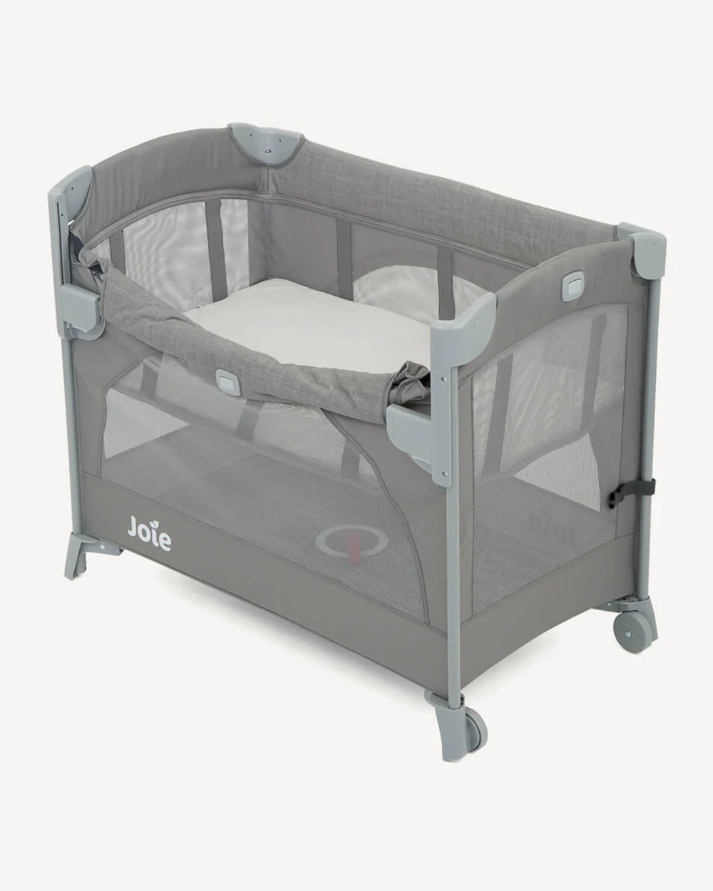 Joie Kubbie Sleep Bedside Crib & Travel Cot-With Removable Mattress-Compact Fold-Includes Travel Bag-Foggy Grey-For 0 to 36M - Image 6