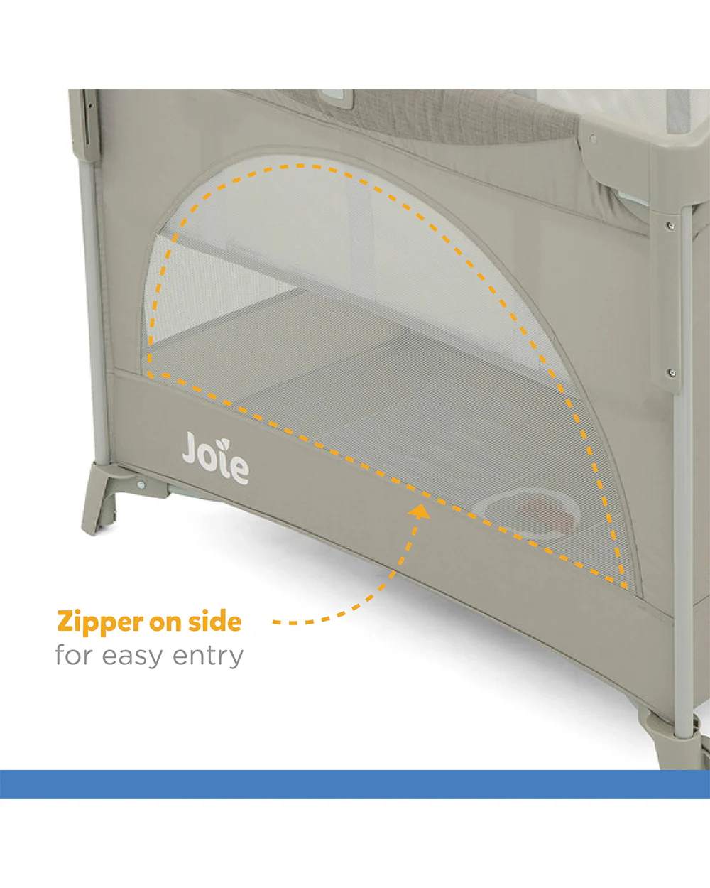 Joie Kubbie Sleep Bedside Crib & Travel Cot-With Removable Mattress-Compact Fold-Includes Travel Bag-Satellite-For 0 to 36M - Image 17