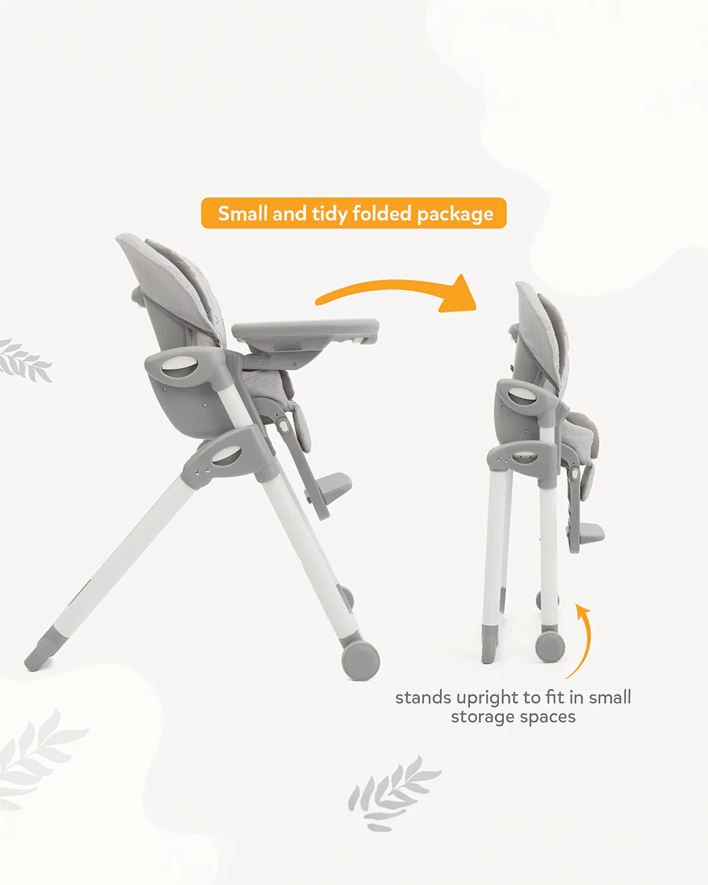 Joie Mimzy Snacker Baby High Chair-One Hand Quick Compact Fold-Streamlined Design-6M to 3Y (Upto 15Kg)-Portrait - Image 11