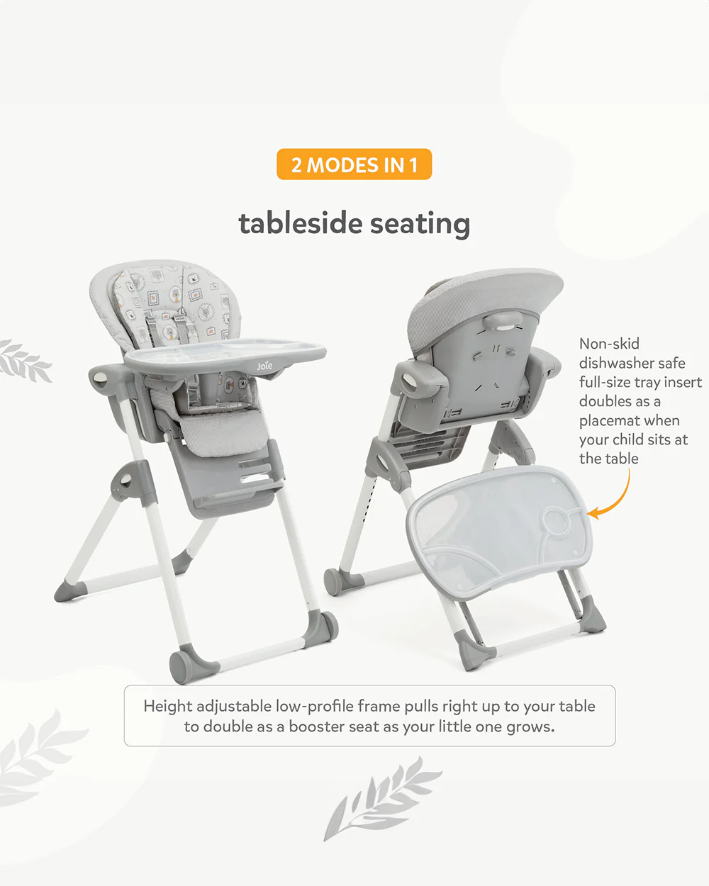 Joie Mimzy Snacker Baby High Chair-One Hand Quick Compact Fold-Streamlined Design-6M to 3Y (Upto 15Kg)-Portrait - Image 8