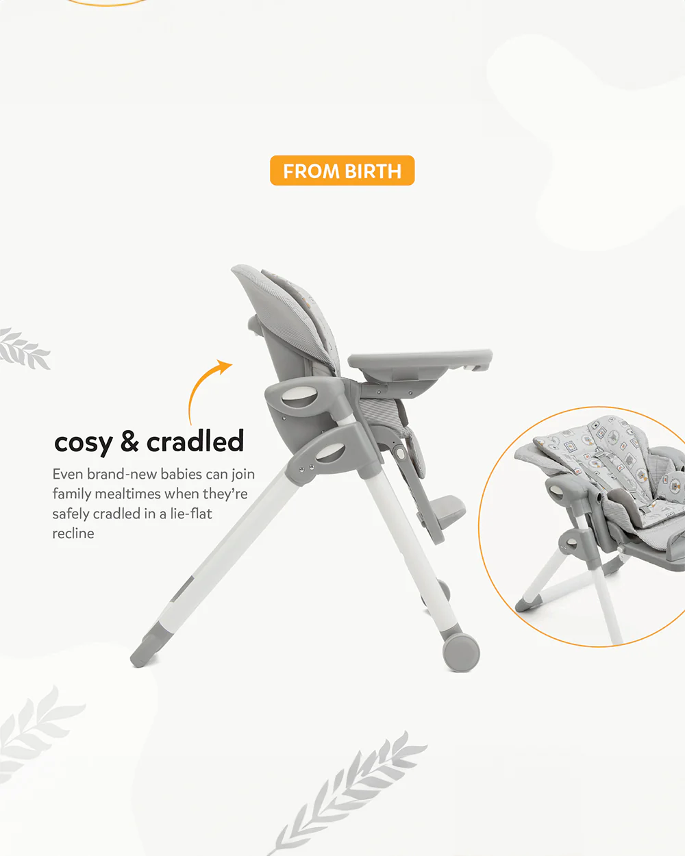 Joie Multiply 6in1 Baby High Chair-5 Level Height Adjustments With 3 Position Adjustable Tray-Convertible To Booster Seat & Mini Table-2 Years For 0 to 6Y (Upto 27Kg)-Arctic - Image 19