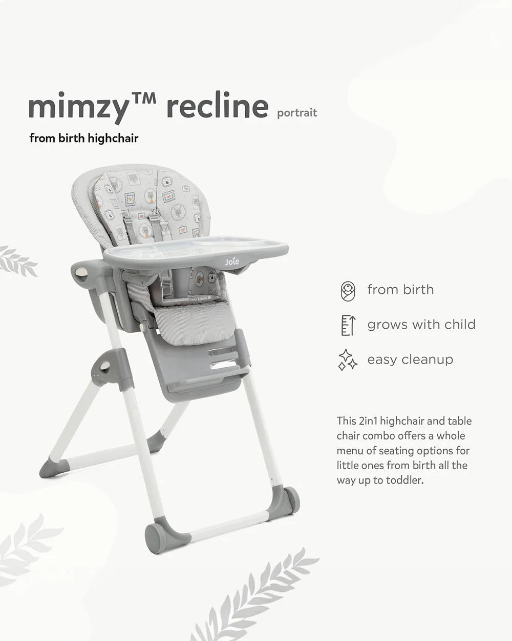 Joie Multiply 6in1 Baby High Chair-5 Level Height Adjustments With 3 Position Adjustable Tray-Convertible To Booster Seat & Mini Table-2 Years For 0 to 6Y (Upto 27Kg)-Arctic - Image 20