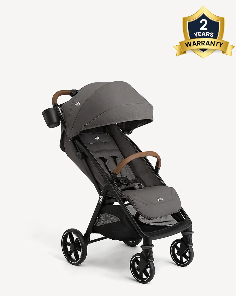 Joie Nutmeg Cabin Friendly Stroller-One Hand Fold-Near Flat Reclining Seat-Car Seat Compatible-2 Years Warranty-For 0 to 4Y (Upto 22 Kg)-Thunder - Image 2