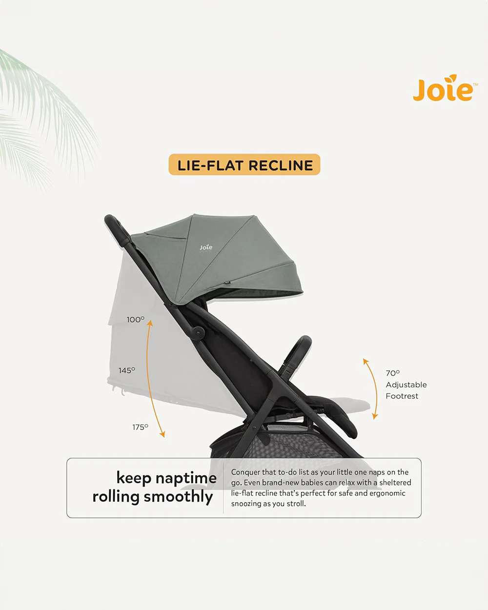 Joie Pact Pro Cabin Friendly Stroller-One Hand Fold-Flat Reclining Seat-Travel System Compatible-2 Years Warranty-Pram for 0 to 4Y (Upto 22 Kg)-Abyss - Image 13