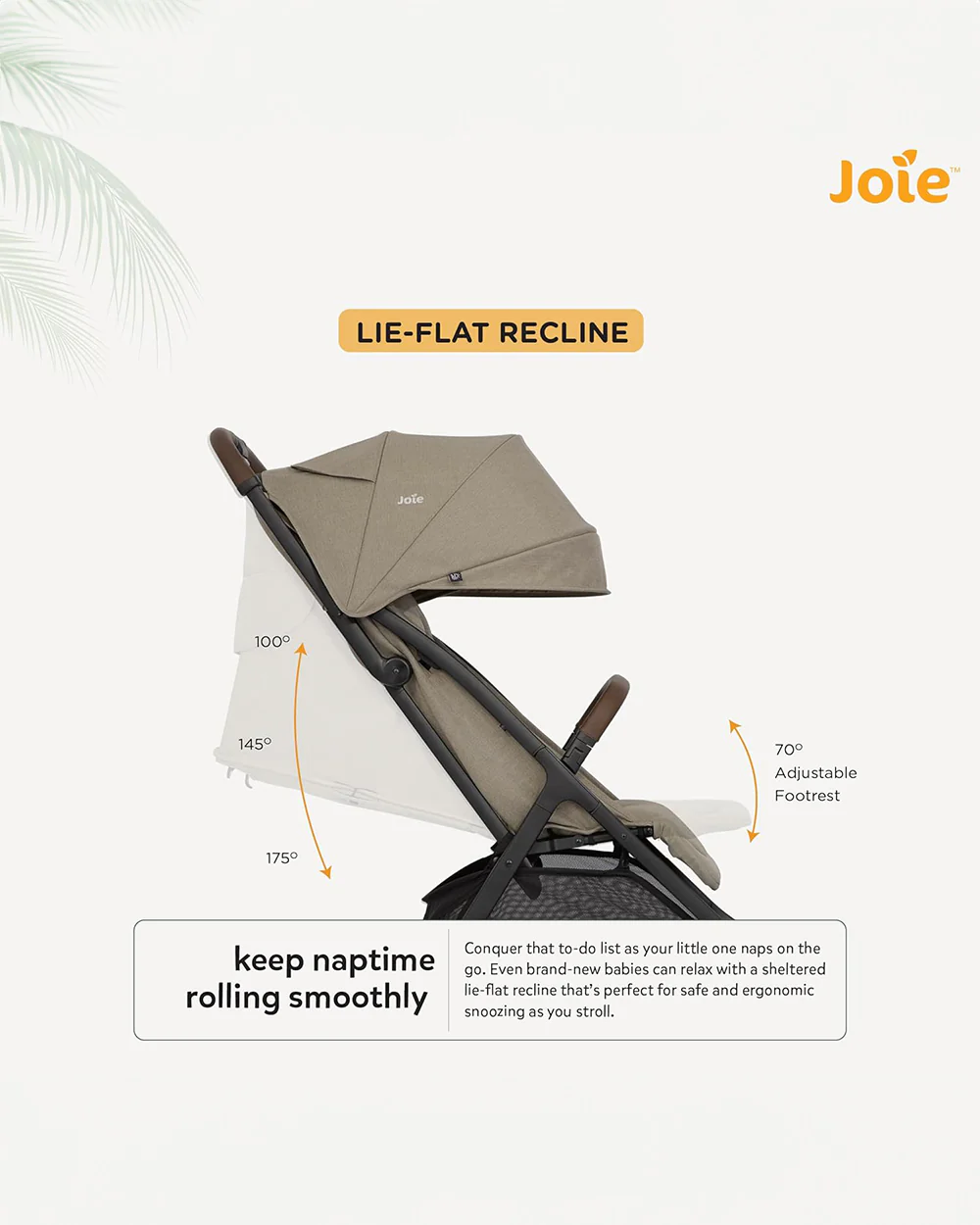 Joie Pact Pro Cabin Friendly Stroller-One Hand Fold-Flat Reclining Seat-Travel System Compatible-2 Years Warranty-Pram for 0 to 4Y (Upto 22 Kg)-Oak - Image 11