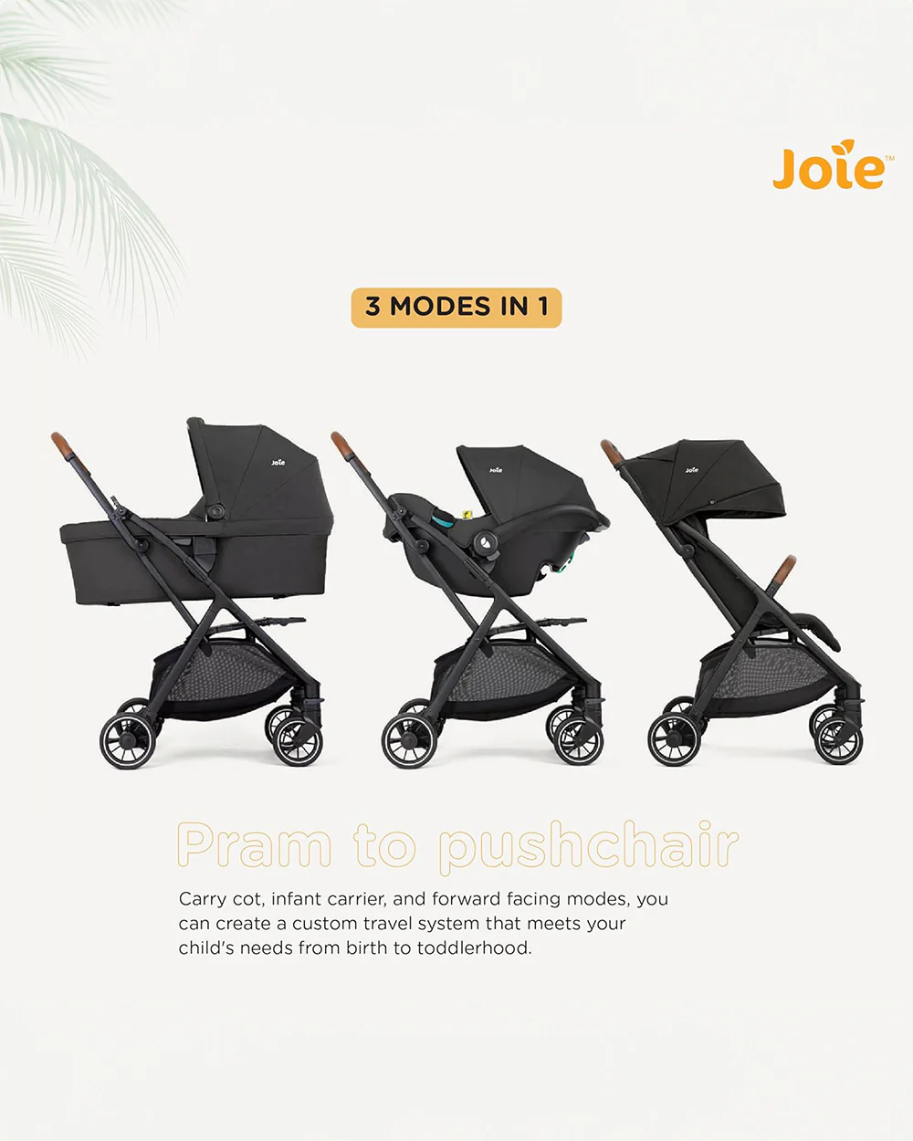 Joie Pact Pro Cabin Friendly Stroller-One Hand Fold-Flat Reclining Seat-Travel System Compatible-2 Years Warranty-Pram for 0 to 4Y (Upto 22 Kg)-Oak - Image 16