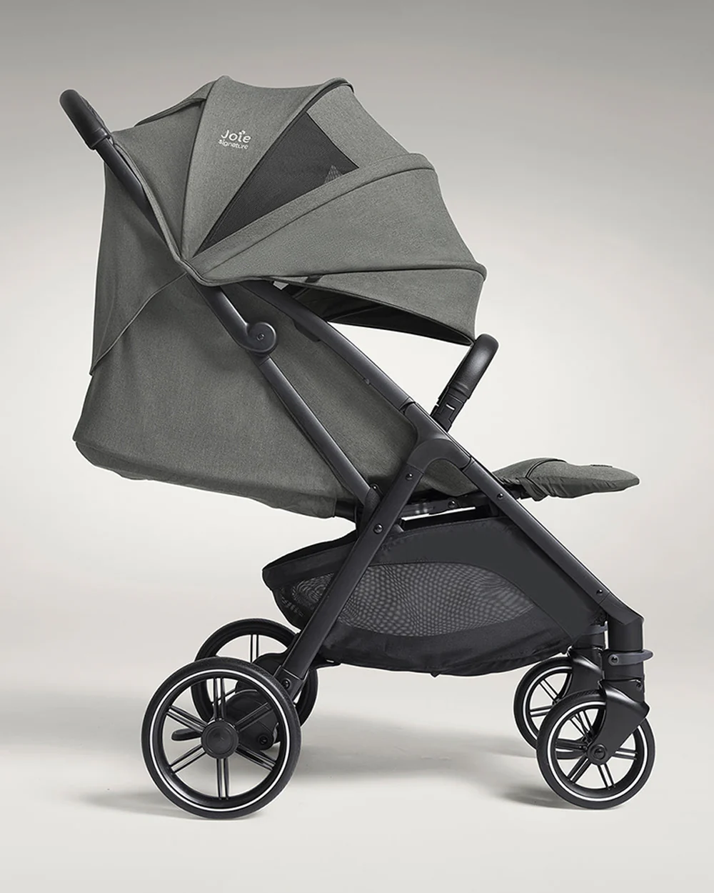 Joie Parcel LX Lightweight Stroller-One Hand Fold-Flat Reclining Seat-Car Seat Compatible-Mesh Window On Canopy-2 Years Warranty-For 0 to 4Y (Upto 22 Kg)-Evergreen - Image 10
