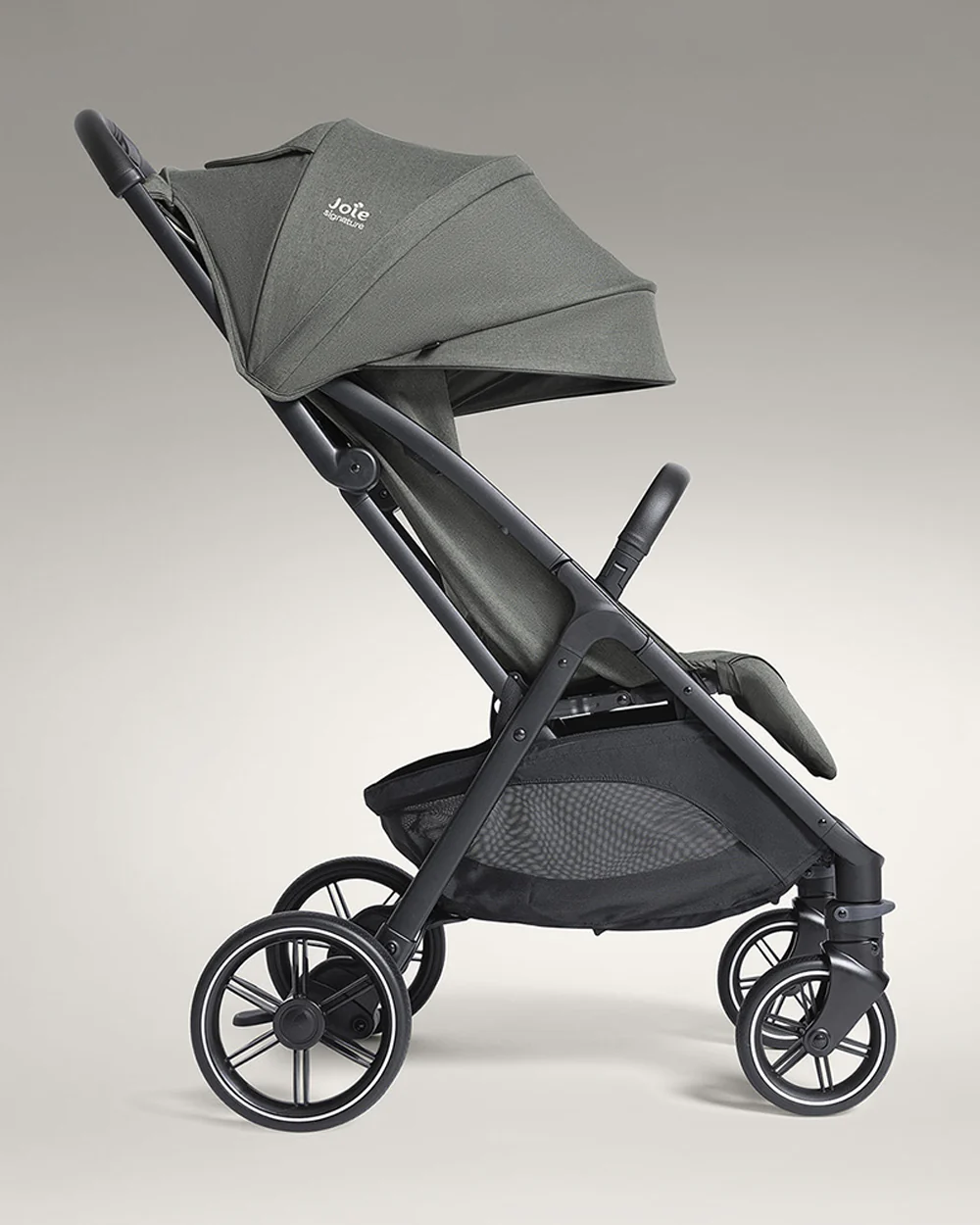 Joie Parcel LX Lightweight Stroller-One Hand Fold-Flat Reclining Seat-Car Seat Compatible-Mesh Window On Canopy-2 Years Warranty-For 0 to 4Y (Upto 22 Kg)-Evergreen - Image 7