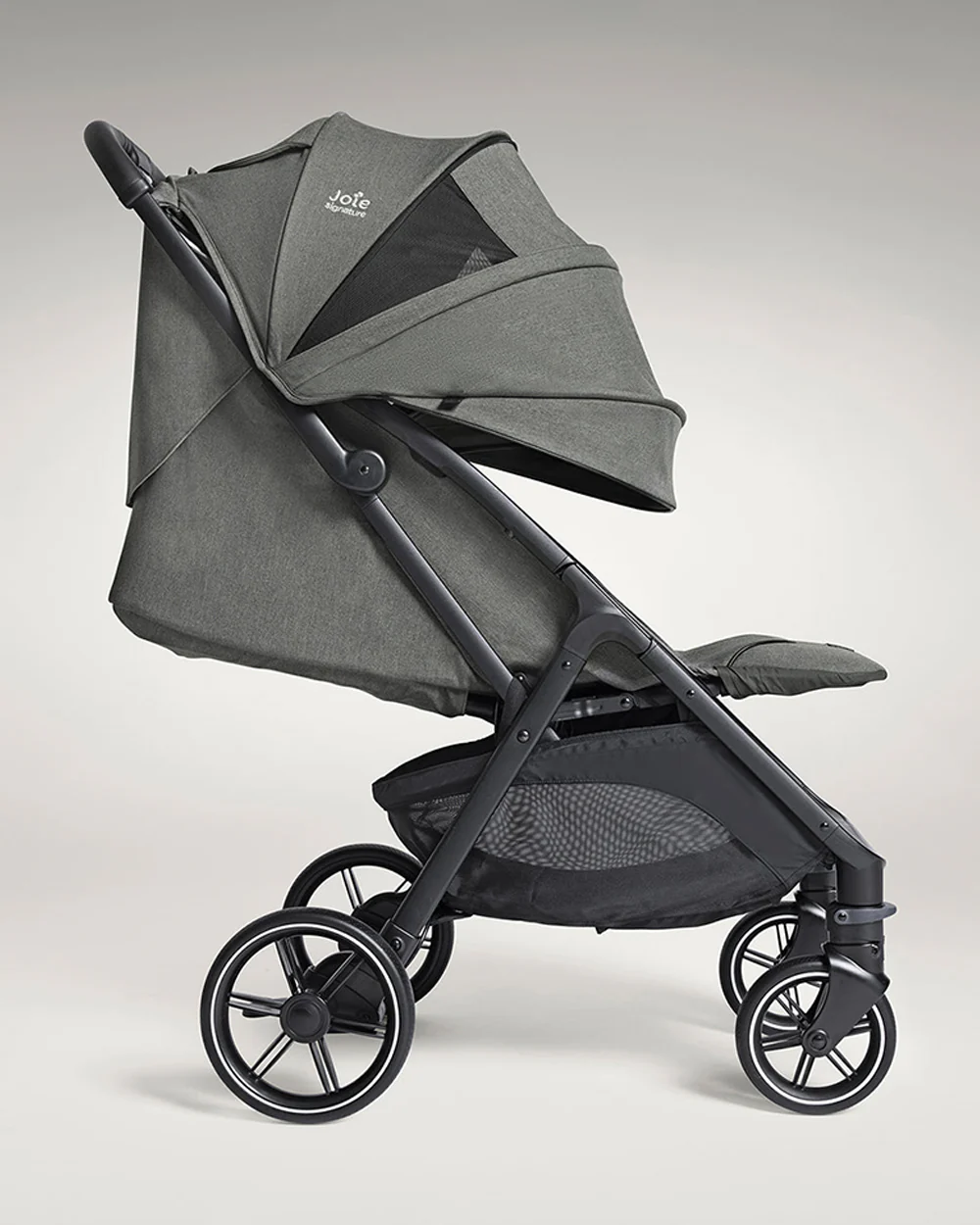 Joie Parcel LX Lightweight Stroller-One Hand Fold-Flat Reclining Seat-Car Seat Compatible-Mesh Window On Canopy-2 Years Warranty-For 0 to 4Y (Upto 22 Kg)-Evergreen - Image 9