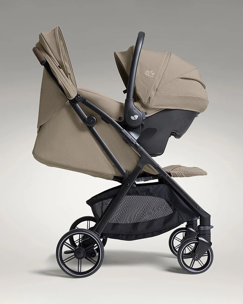 Joie Parcel LX Lightweight Stroller-One Hand Fold-Flat Reclining Seat-Car Seat Compatible-Mesh Window On Canopy-2 Years Warranty-For 0 to 4Y (Upto 22 Kg)-Sandstone - Image 10