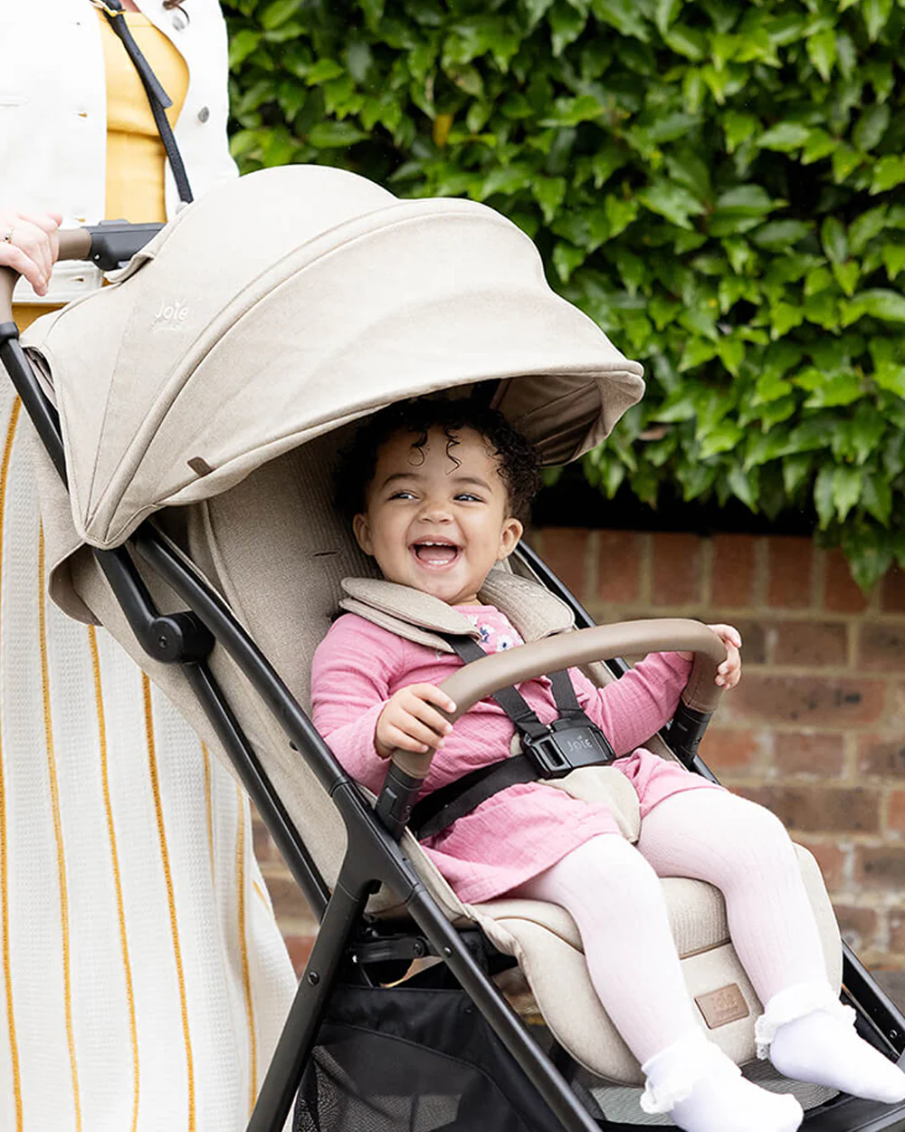 Joie Parcel LX Lightweight Stroller-One Hand Fold-Flat Reclining Seat-Car Seat Compatible-Mesh Window On Canopy-2 Years Warranty-For 0 to 4Y (Upto 22 Kg)-Sandstone - Image 15
