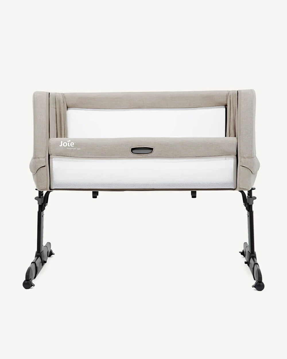 Joie Roomie Go Travel Bedside Crib-Compact Fold-With Both Side Mesh Windows & Removable Mattress-5 Height Adjustments-With 4 Lockable Wheels-For Infants-Upto 9 Kg-Clay - Image 5