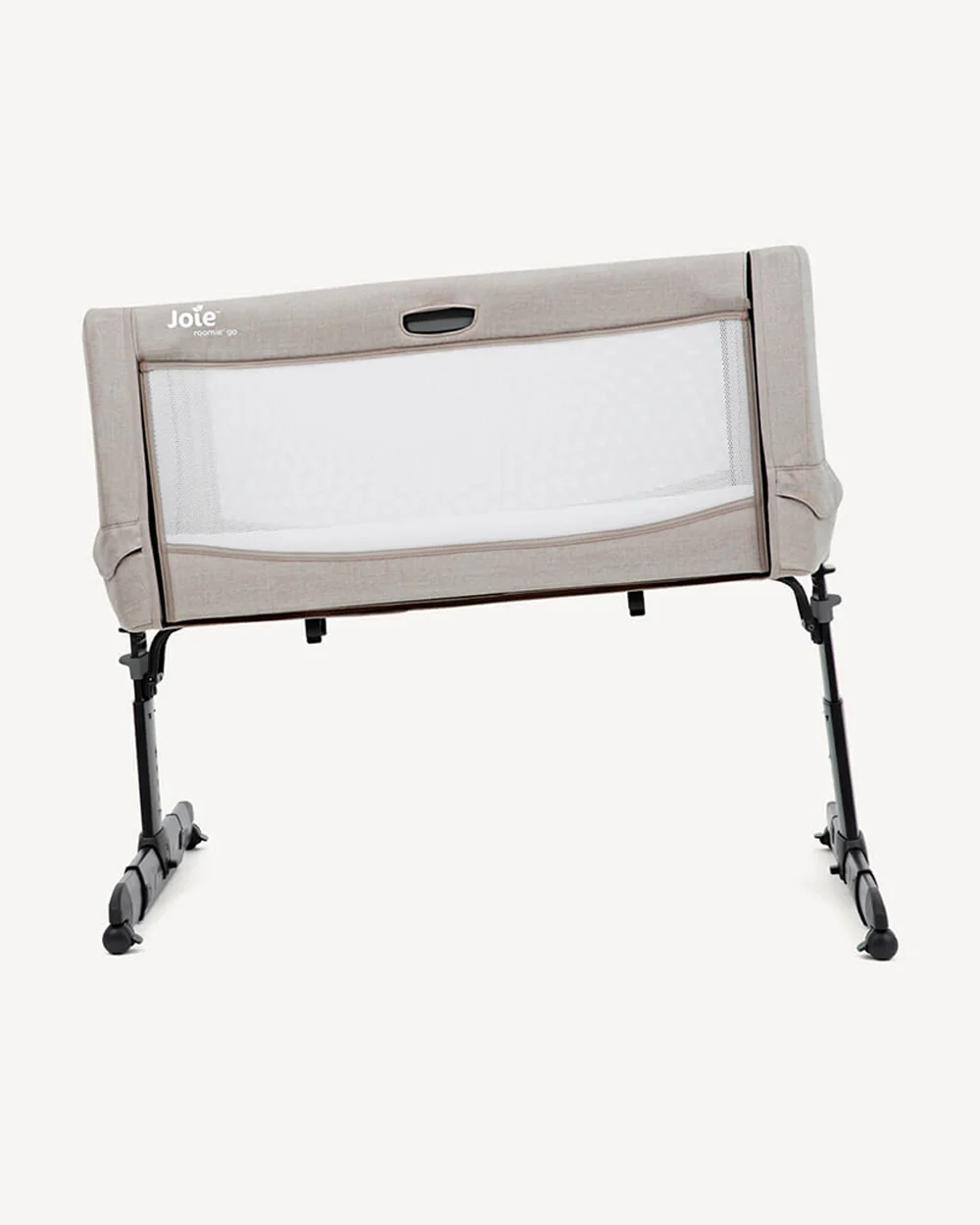 Joie Roomie Go Travel Bedside Crib-Compact Fold-With Both Side Mesh Windows & Removable Mattress-5 Height Adjustments-With 4 Lockable Wheels-For Infants-Upto 9 Kg-Clay - Image 6