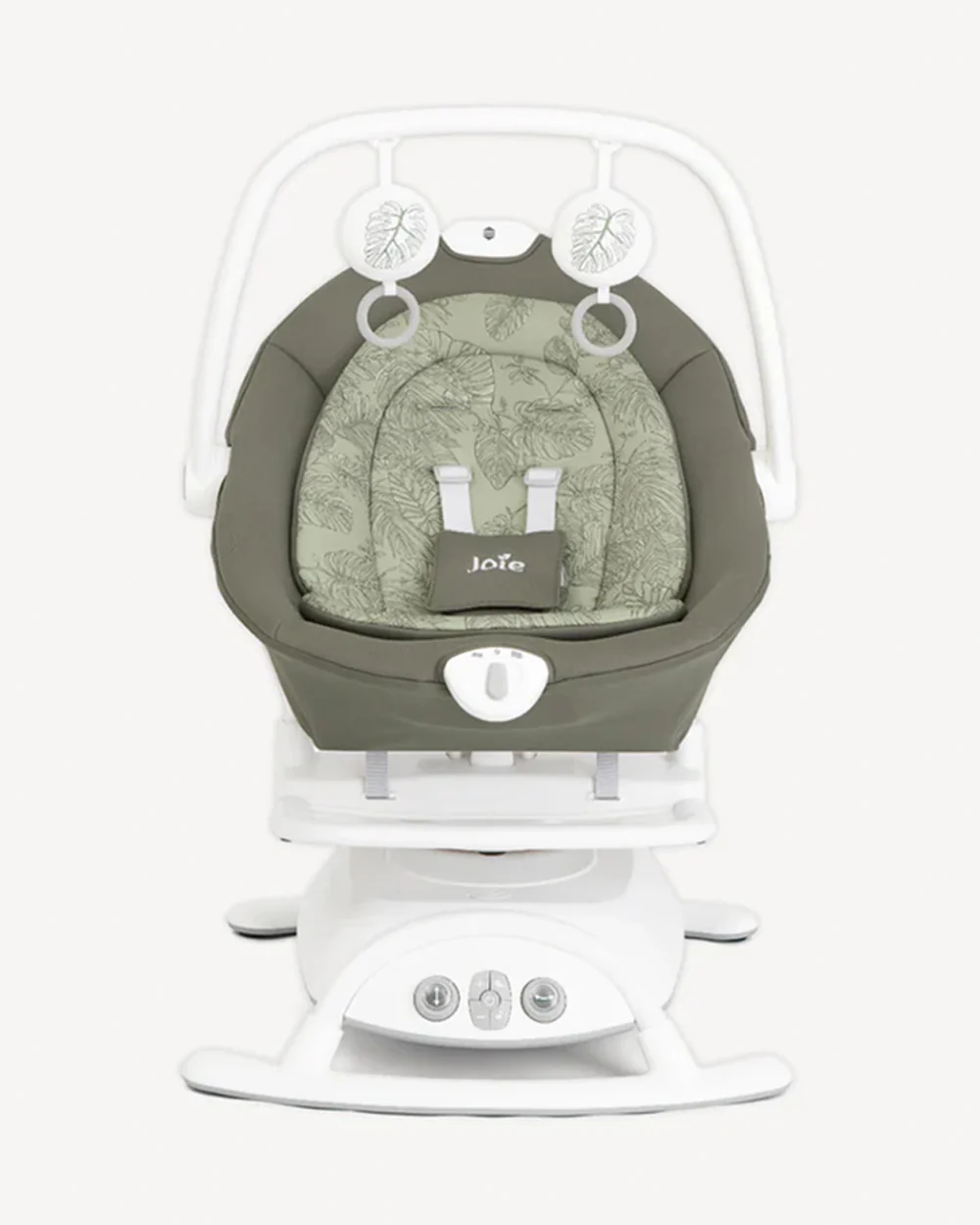 Joie Sansa 2 in 1 Baby Bouncer & Rocker-3 Position Recline-Multi Motion Soother Sways Side to Side-With Toy Bar & Two Plush Toys-For 0 to 9 Kg-Palm
