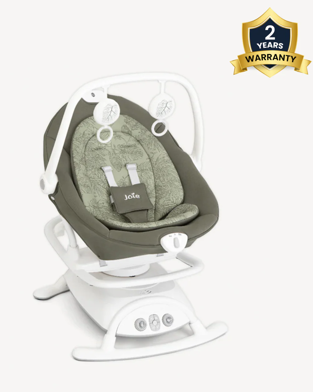 Joie Sansa 2 in 1 Baby Bouncer & Rocker-3 Position Recline-Multi Motion Soother Sways Side to Side-With Toy Bar & Two Plush Toys-For 0 to 9 Kg-Palm - Image 2