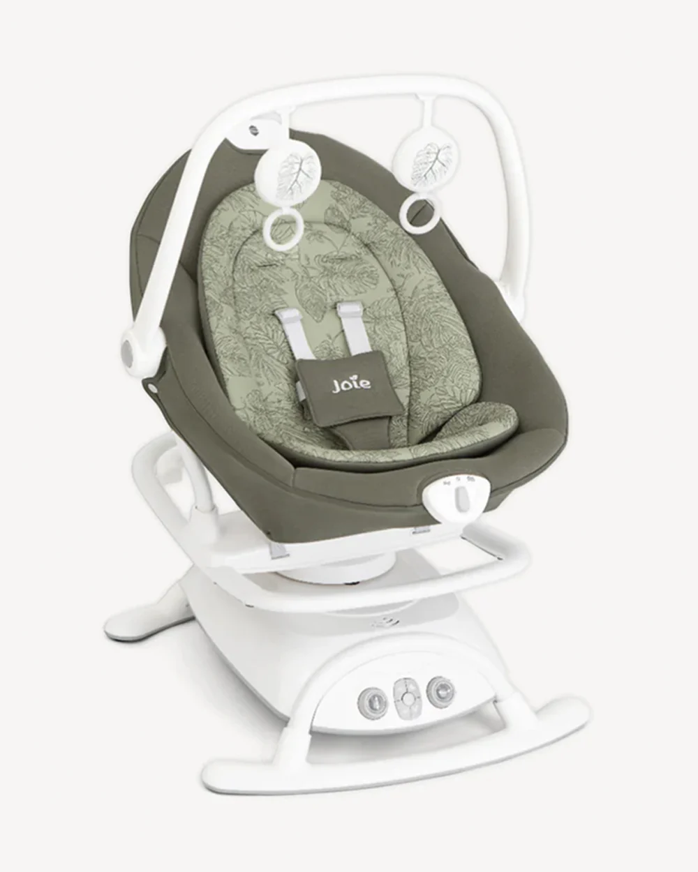 Joie Sansa 2 in 1 Baby Bouncer & Rocker-3 Position Recline-Multi Motion Soother Sways Side to Side-With Toy Bar & Two Plush Toys-For 0 to 9 Kg-Palm - Image 3