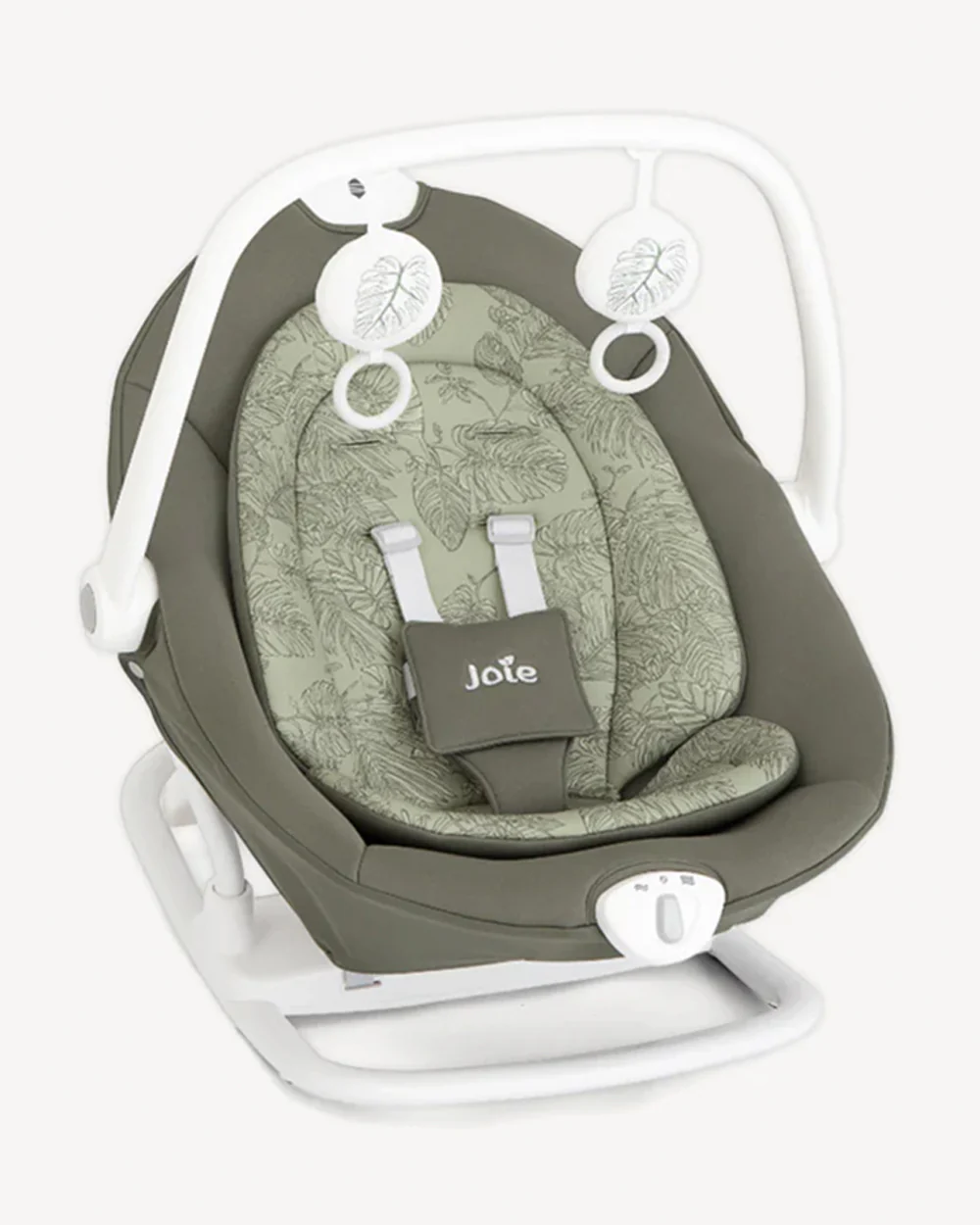 Joie Sansa 2 in 1 Baby Bouncer & Rocker-3 Position Recline-Multi Motion Soother Sways Side to Side-With Toy Bar & Two Plush Toys-For 0 to 9 Kg-Palm - Image 6