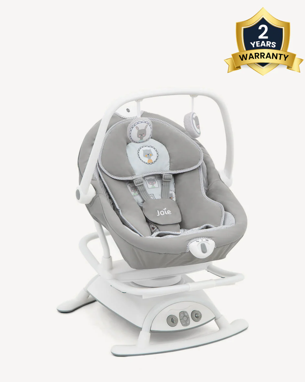 Joie Sansa 2 in 1 Baby Bouncer & Rocker-3 Position Recline-Multi Motion Soother Sways Side to Side-With Toy Bar & Two Plush Toys-For 0 to 9 Kg-Portrait - Image 2