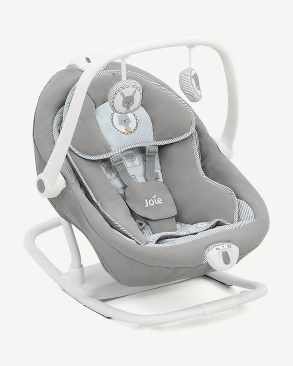 Joie Sansa 2 in 1 Baby Bouncer & Rocker-3 Position Recline-Multi Motion Soother Sways Side to Side-With Toy Bar & Two Plush Toys-For 0 to 9 Kg-Portrait - Image 3
