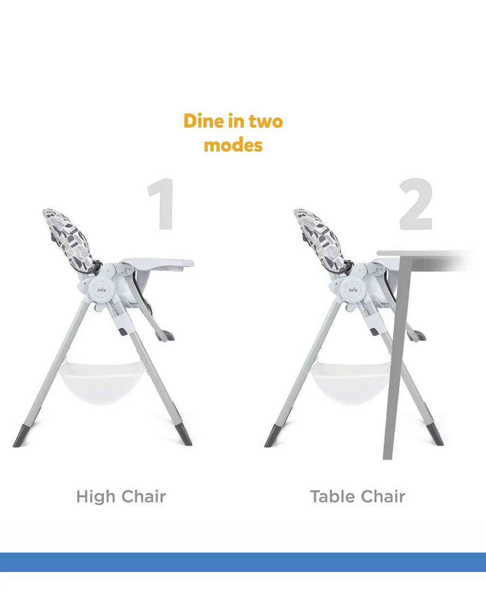 Joie Snacker 2in1 Baby High Chair-3 Position Recline-Foldable-6M+ (Upto 15Kg)-Logan - Image 3