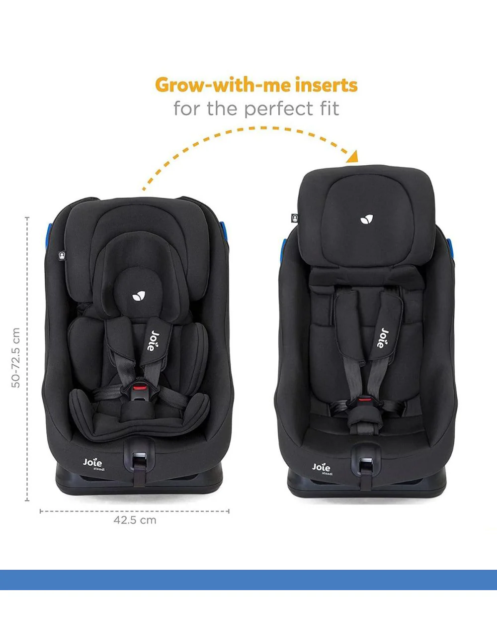 Joie Steadi Baby Car Seat-Convertible (Front & Rear Facing)-Padded Seat-For 0 to 4Y (Upto 18Kg)-Coal - Image 10