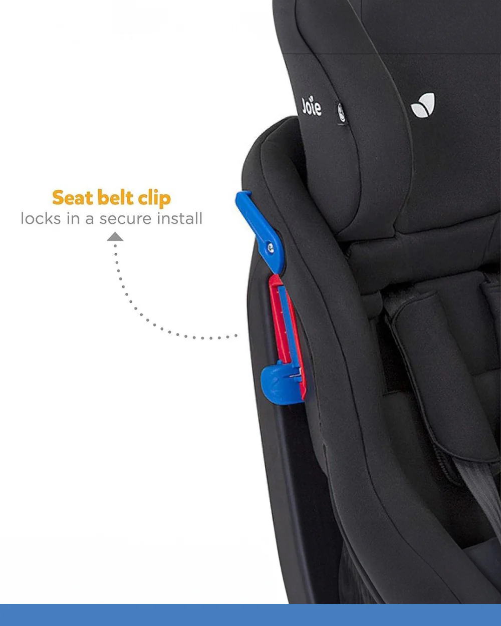 Joie Steadi Baby Car Seat-Convertible (Front & Rear Facing)-Padded Seat-For 0 to 4Y (Upto 18Kg)-Coal - Image 7