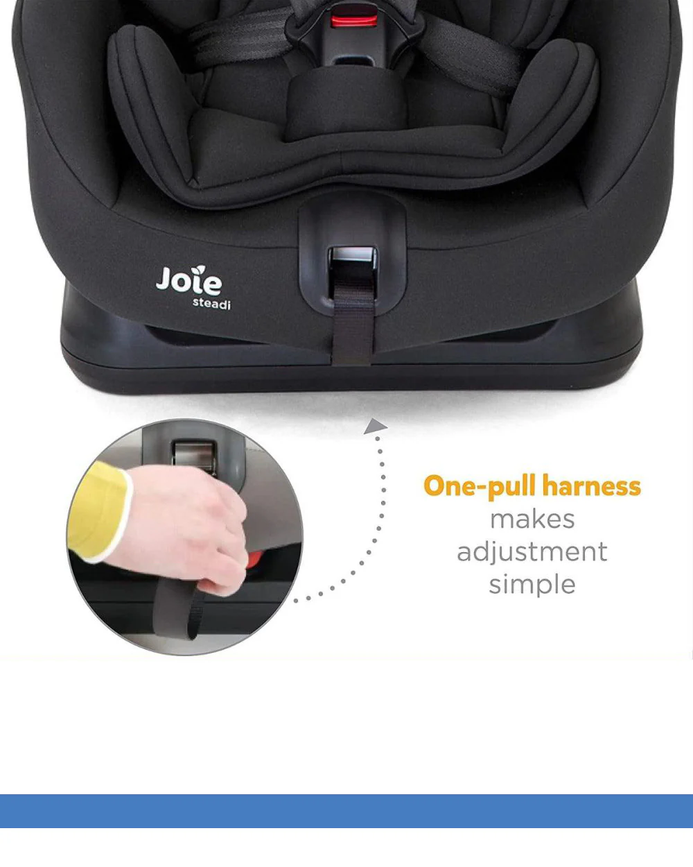 Joie Steadi Baby Car Seat-Convertible (Front & Rear Facing)-Padded Seat-For 0 to 4Y (Upto 18Kg)-Coal - Image 8