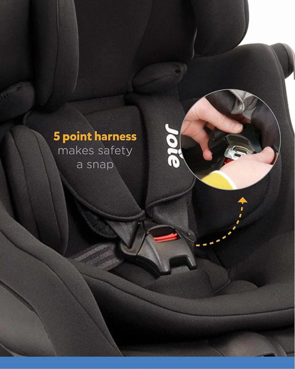 Joie Steadi Baby Car Seat-Convertible (Front & Rear Facing)-Padded Seat-For 0 to 4Y (Upto 18Kg)-Coal - Image 9