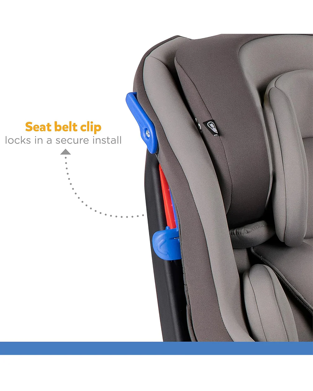 Joie Steadi Baby Car Seat-Convertible (Front & Rear Facing)-Padded Seat-For 0 to 4Y (Upto 18Kg)-Dark Pewter - Image 9