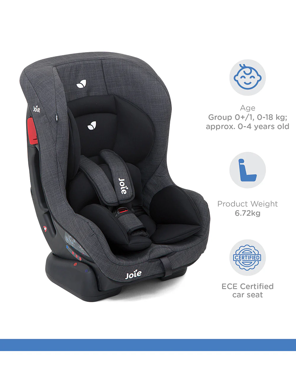 Joie Tilt Baby Car Seat-Convertible (Front & Rear Facing)-4 Recline Positions-For 0 to 4Y (Upto 18Kg)-Pavement - Image 6