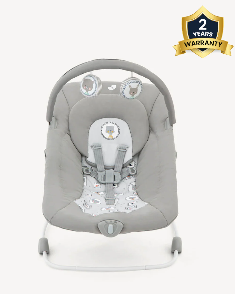 Joie Wish Lightweight Baby Bouncer-3 Positions Recline-Cocoon Shaped Seat-With Fabric Covered Toy Bar-Battery Operated-2 Years Warranty-For Infants-For 0 to 6M (Upto 9 Kg)-Portrait - Image 2