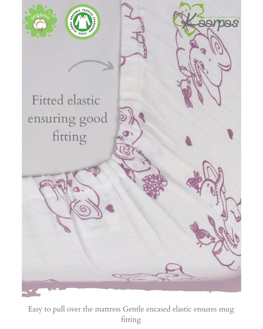 Kaarpas Ocean Dive' 3 Layered Elephant Muslin Baby Blanket-GOTS Certified Organic Cotton-For Infants - Image 2