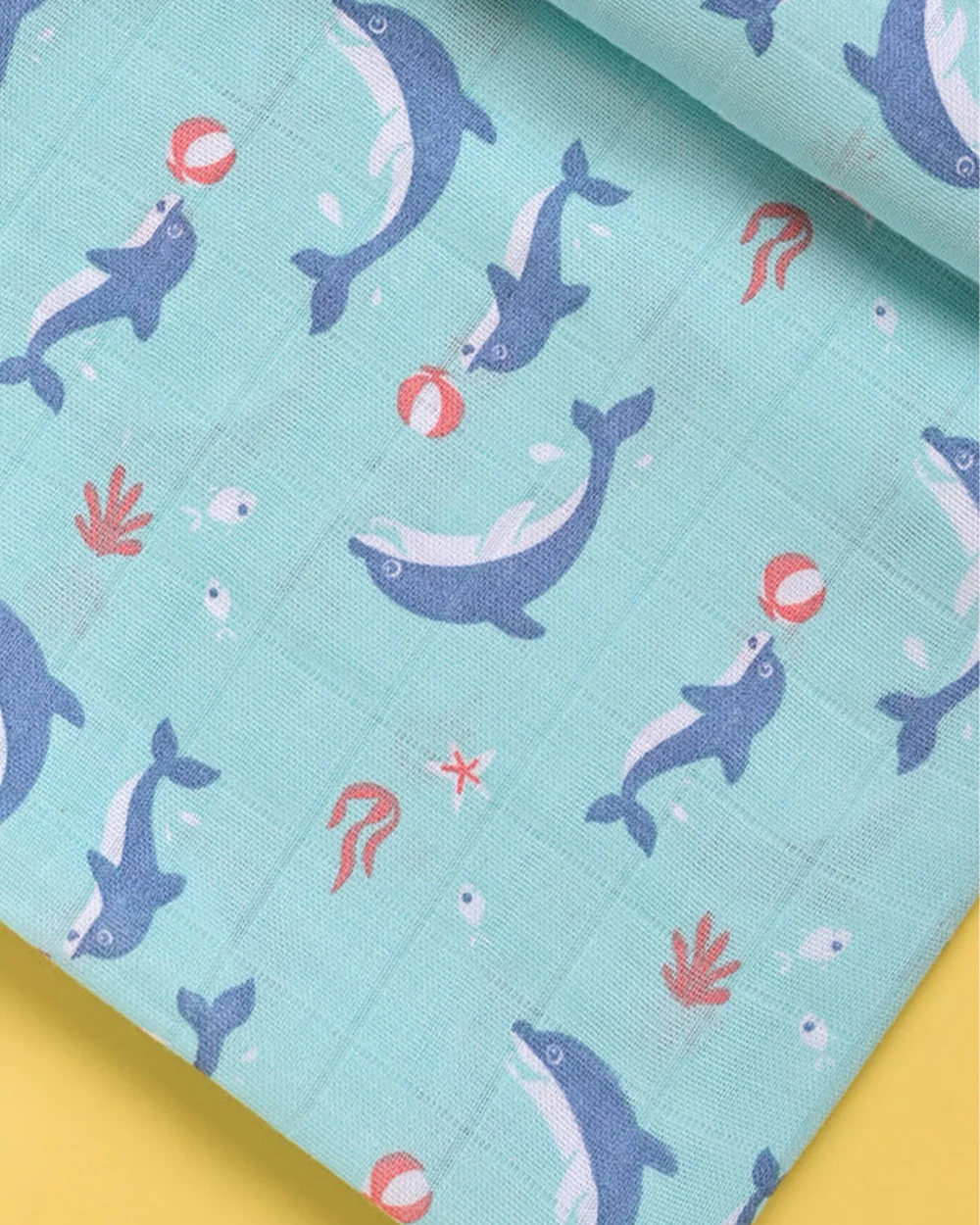 Kaarpas Ocean Dive Dolphin Swaddle-Cotton Muslin-Infant Wraps - Image 3
