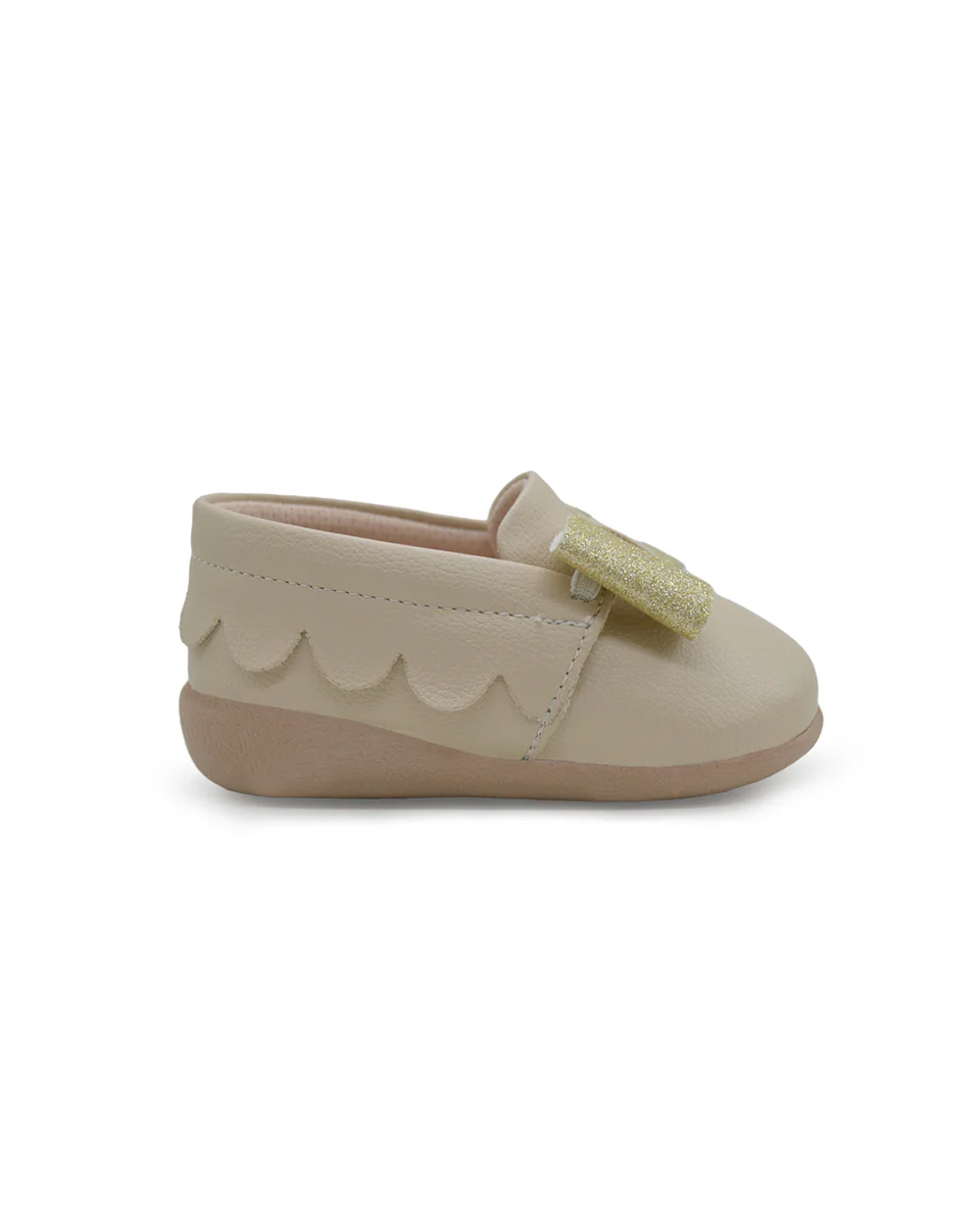 Kazarmax Barely Beige Bow Slip On Bellies For Infants - Image 4