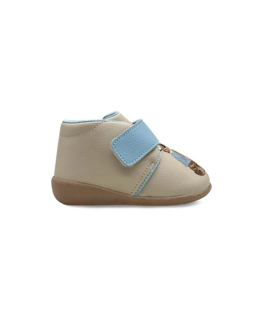Kazarmax Beige Rabbit Embroidery Velcro Shoes For Infants - Image 8