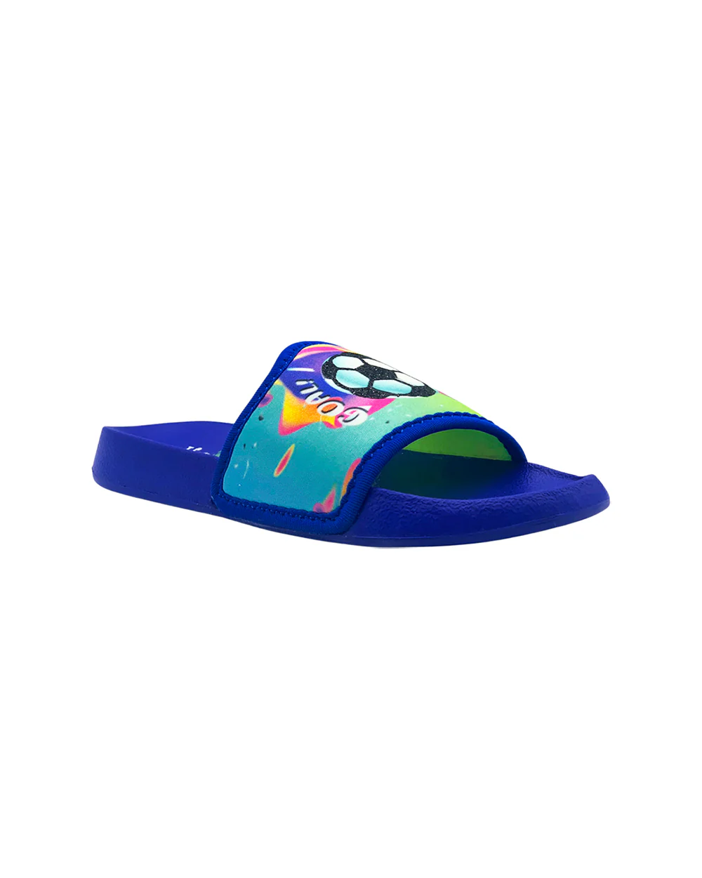 Kazarmax Blue Football Print Slippers For Infants - Image 3