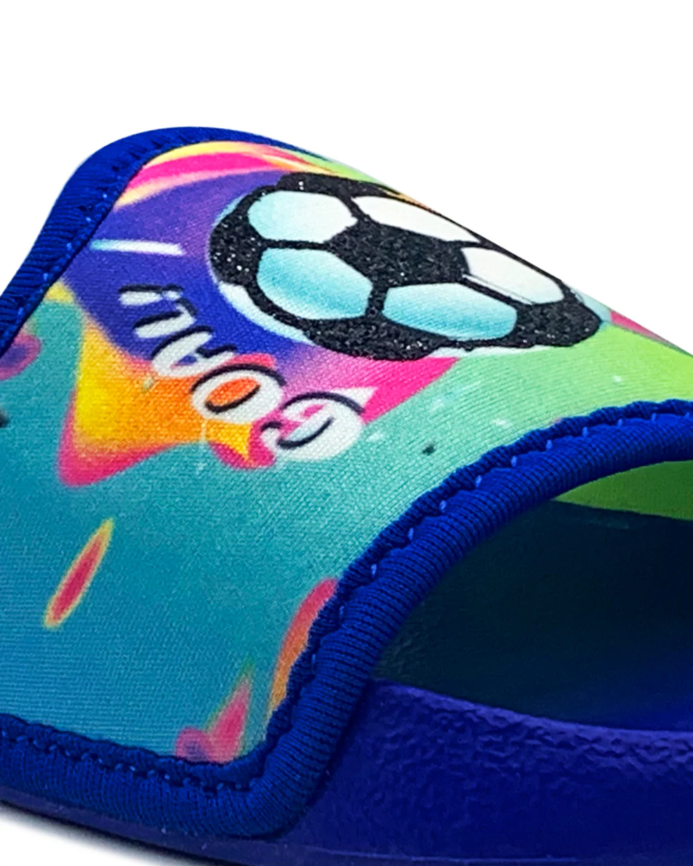Kazarmax Blue Football Print Slippers For Infants - Image 7