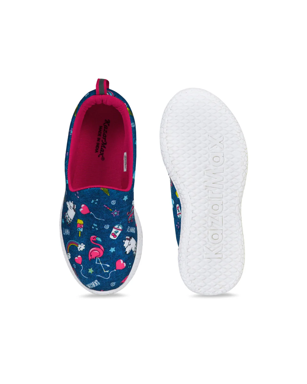 Kazarmax Blue Llama Pop Art Slip On Loafers For Infants - Image 4
