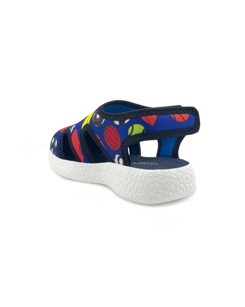 Kazarmax Navy Blue Football Print Velcro Sandals For Infants - Image 3