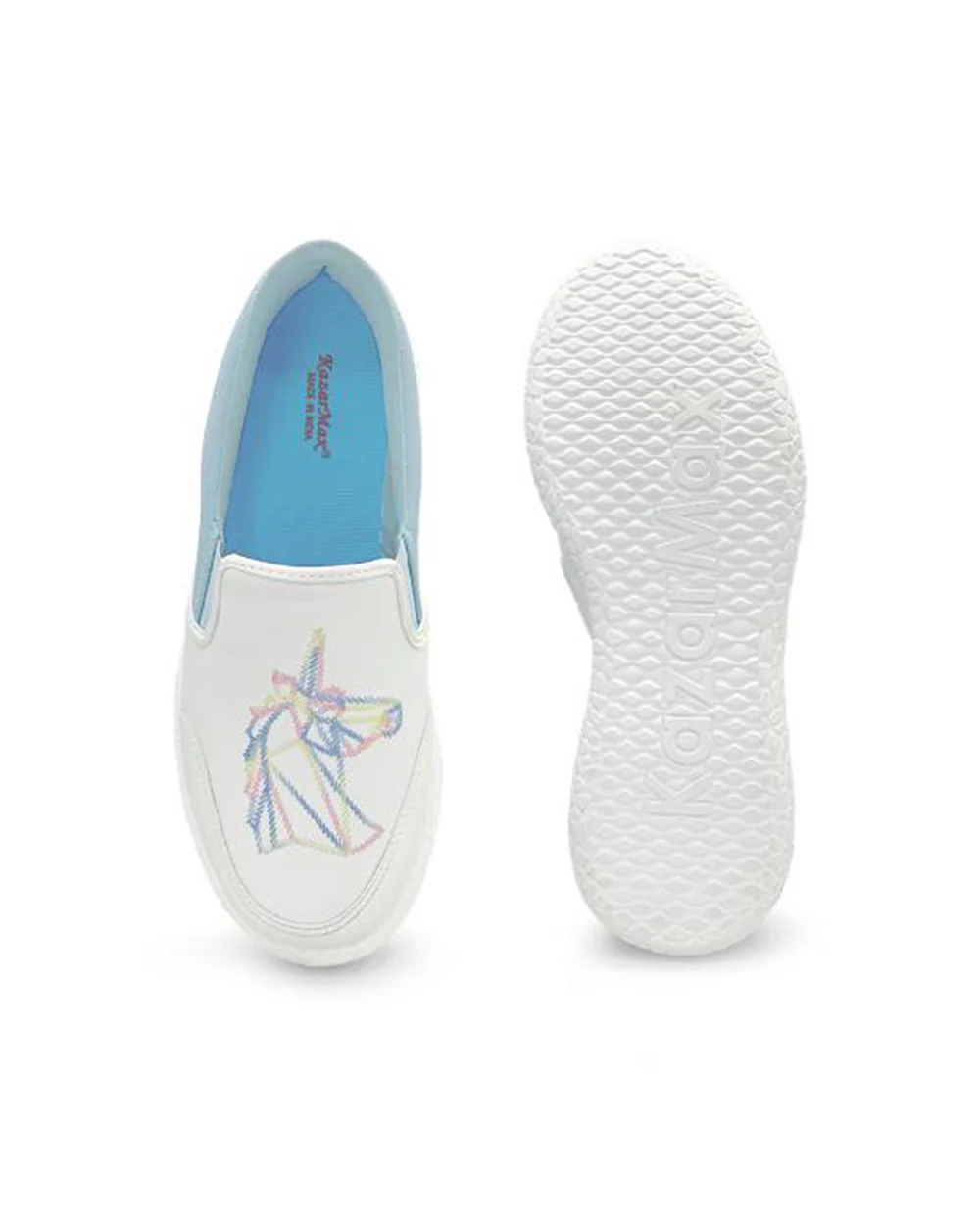 Kazarmax White Unicorn Slip On Loafers For Infants - Image 4