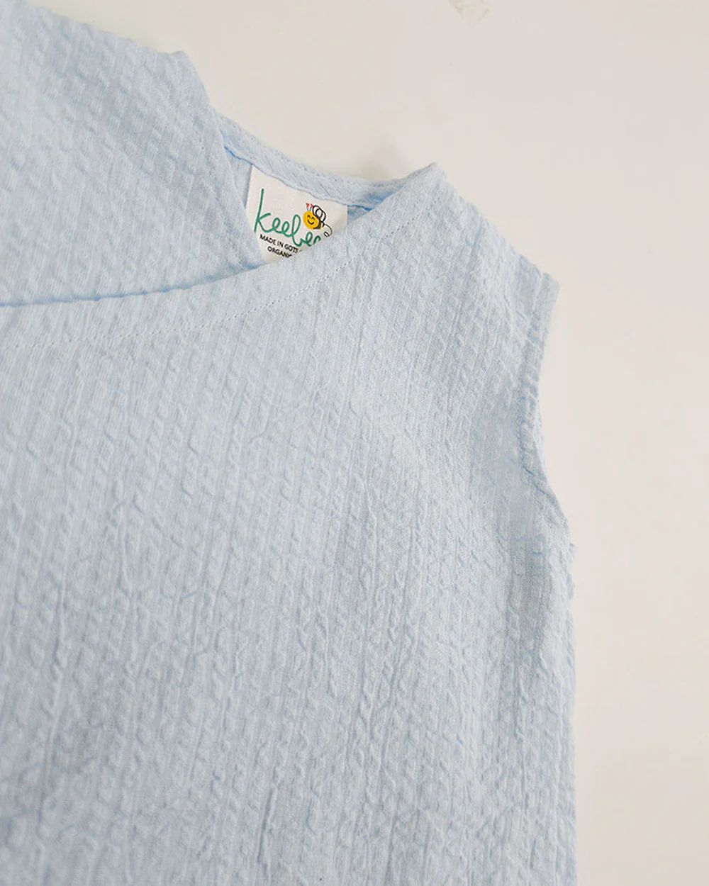 Keebee Blue Jhabla Set-Solid-Cotton-For Infants - Image 4