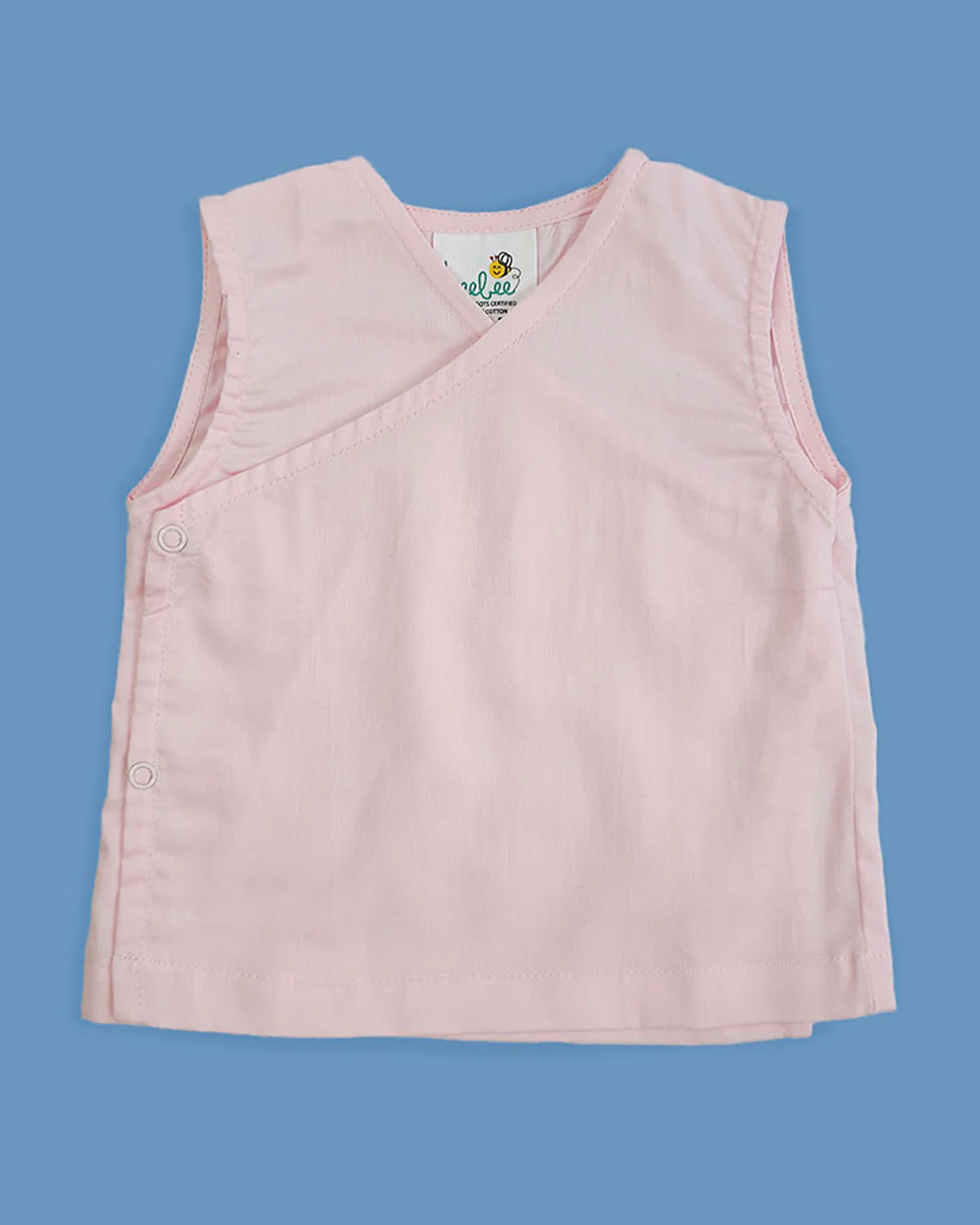 Keebee Pink Jhabla Set-Solid-Cotton-For Infants - Image 2