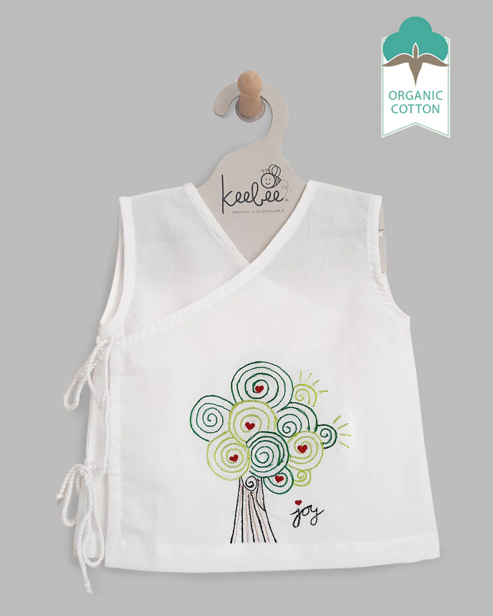Keebee Tree Jhabla-Embroidered-Organic Cotton-For Infants - Image 3