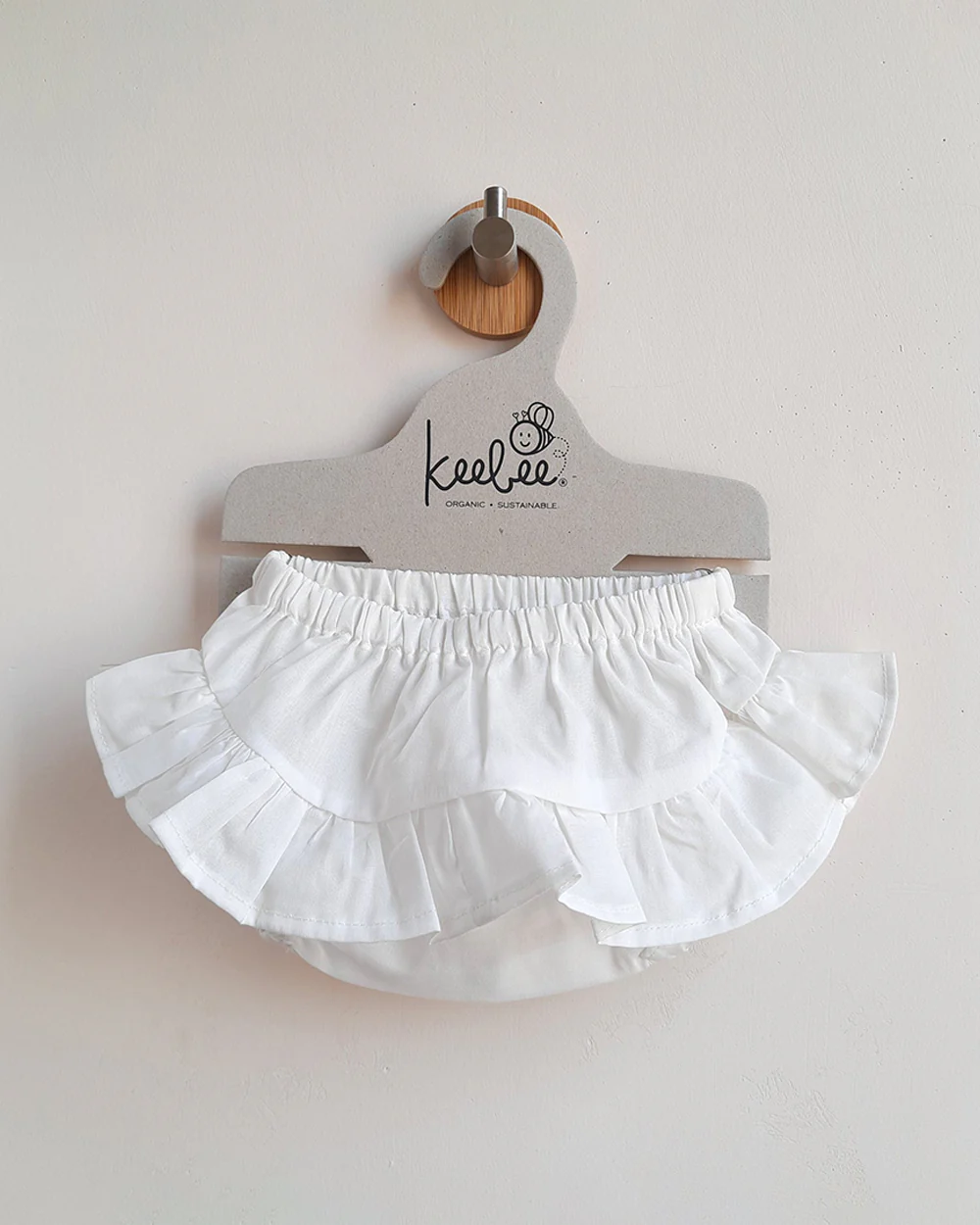 Keebee White Bloomers-Solid-Organic Cotton-For Infants