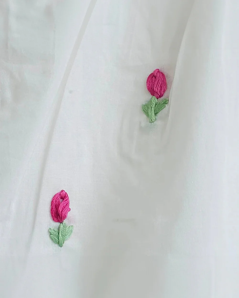 Keebee White Frock Dress-Embroidered-Organic Cotton-For Infants - Image 2
