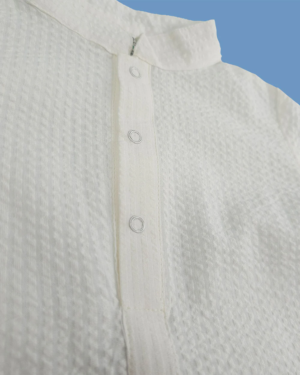 Keebee White Kurta Pajama-Solid-Cotton-For Infants - Image 4